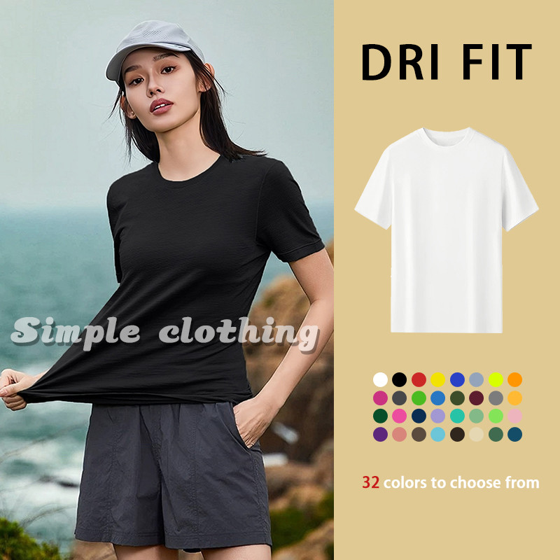 Simple Clothing Dri-fit motion shirt for women BLACK round neck Plain ...