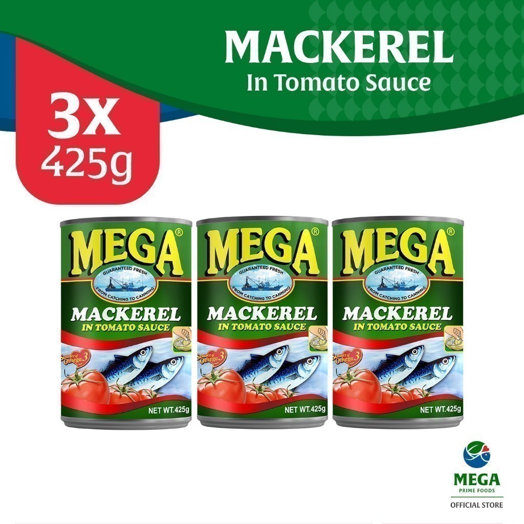 Mega Mackerel In Tomato Sauce 425G By 3'S | Shopee Philippines