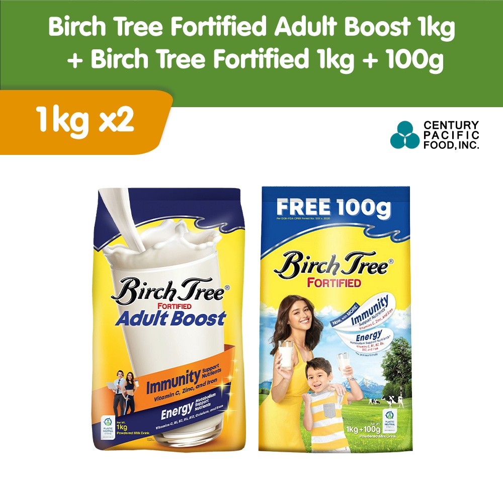 Birch Tree Fortified Adult Boost 1kg + Birch Tree Fortified 1kg + 100g ...