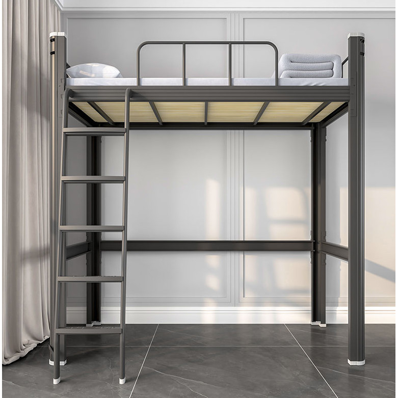 Modern Metal Loft Bed Frame Double Deck Bed Bed Frame with Safety ...