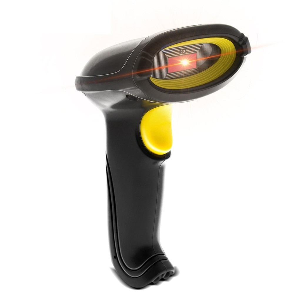 Cordya Y-7600 1D & 2D QR Barcode Scanner Laser Bar Code Reader (Black ...