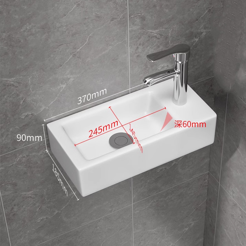 32/33/37cm Small Apartment Bathroom Sink Wall-mounted Ceramic Washbasin ...