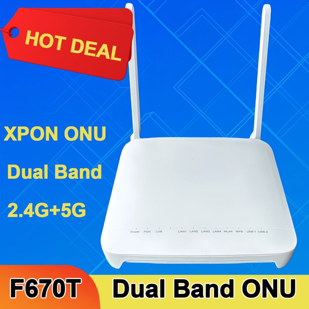 Dual Band 5G F670T ONT/ONU English Firmware 4GE+2usb 5G WIFI UN Fiber ...