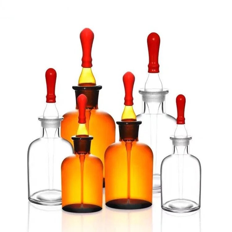 60ml Laboratory Drop Bottle Glass Clear Glass Dropping Bottle | Shopee ...