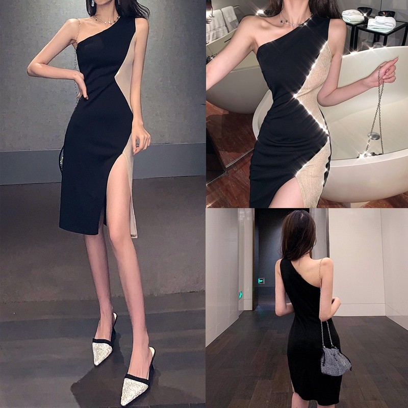 bodycon sexy korean black dress for woman formal dress fitted plus size ...