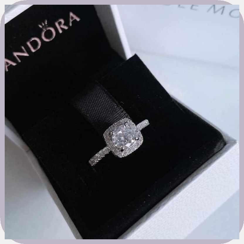 Pandora?Ri#Square|zO@Ring_r:with%j:box%a:and%t:paper%L:bag | Shopee ...