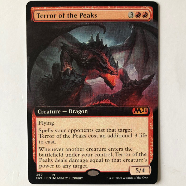 Magic: The Gathering - Terror Of The Peaks Dragon Card (Custom/Altered Art) - Red Creature For EDH/Commander