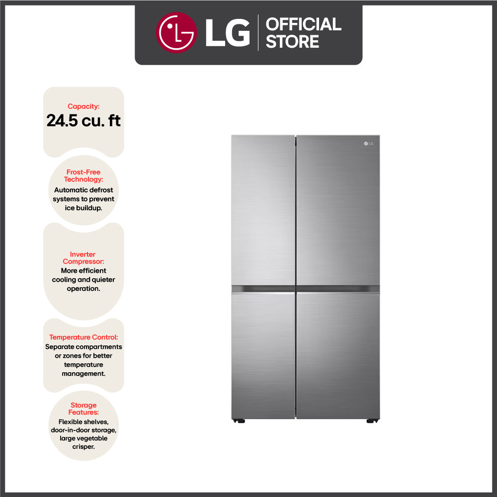 LG Refrigerator - 24.5 Cu. Ft. Side by Side Refrigerator with LINEAR ...