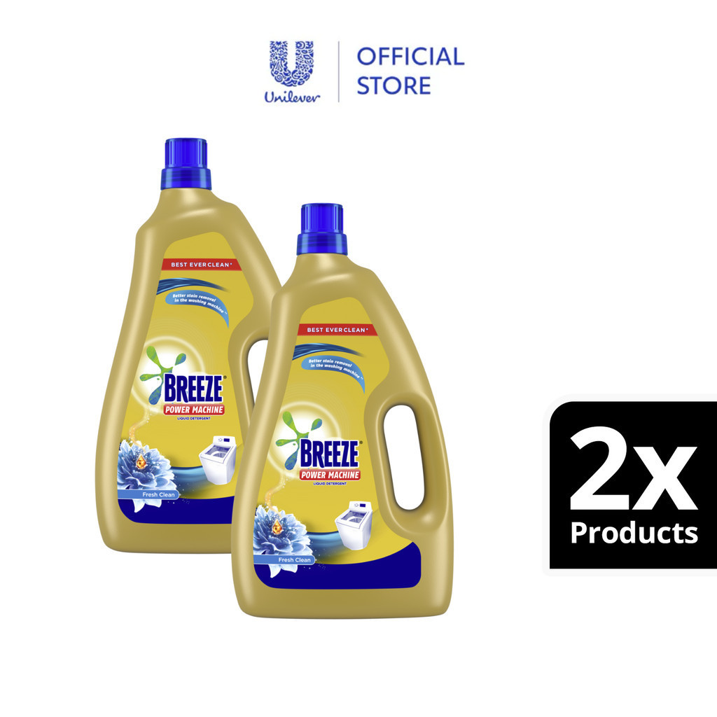 [BUNDLE OF 2] Breeze Liquid Detergent Power Machine Fresh Clean 3KG ...