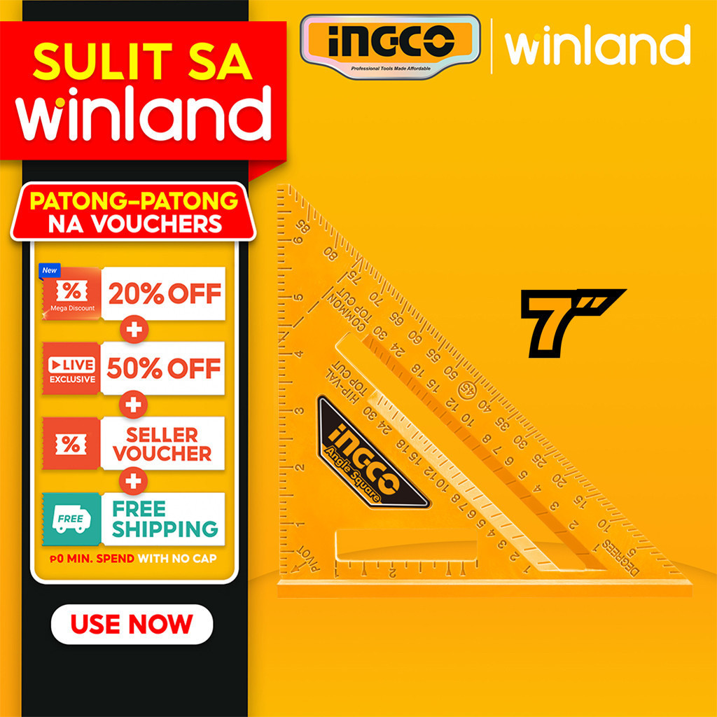 Ingco by Winland Angle Square Speed Triangle Carpenter Ruler 7