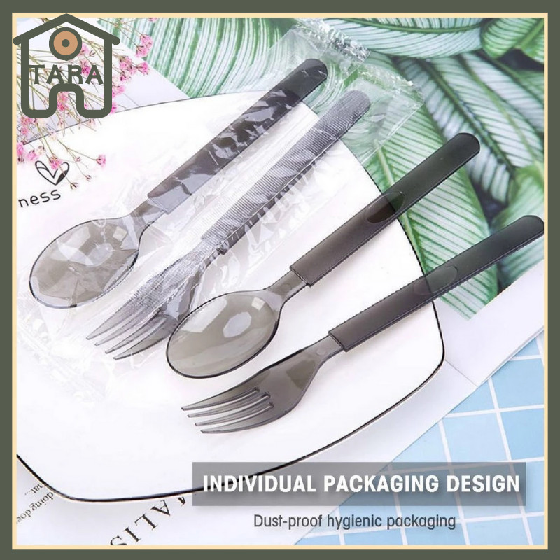 50pcs Disposable Spoon And Fork Thickened Plastic ndependently Package ...