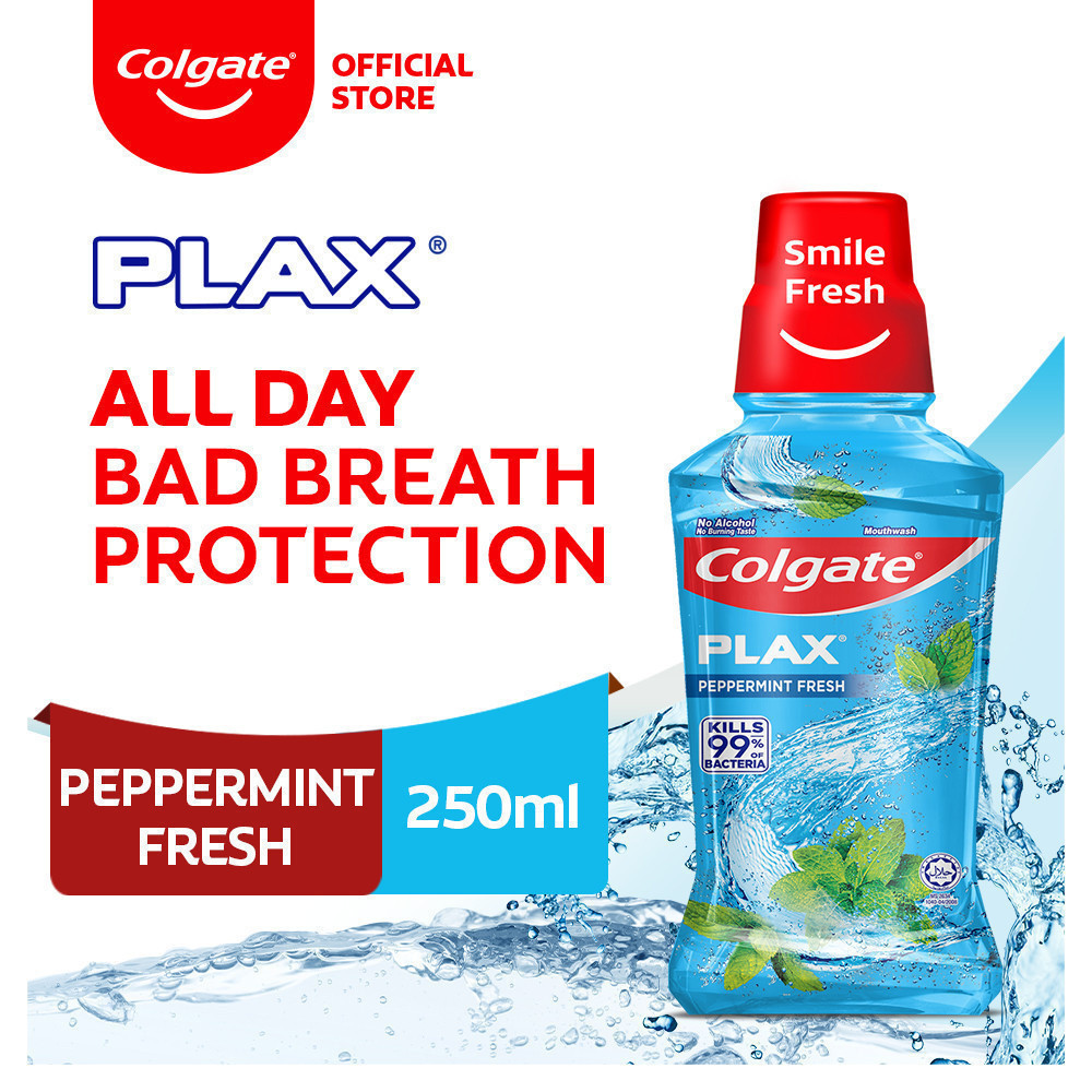 Colgate Plax Antibacterial Mouthwash, No-Alcohol, Long-Lasting ...