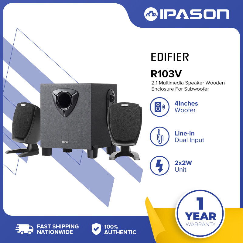 Edifier R103V 2.1 Multimedia Speaker Wooden Enclosure For Subwoofer to ...