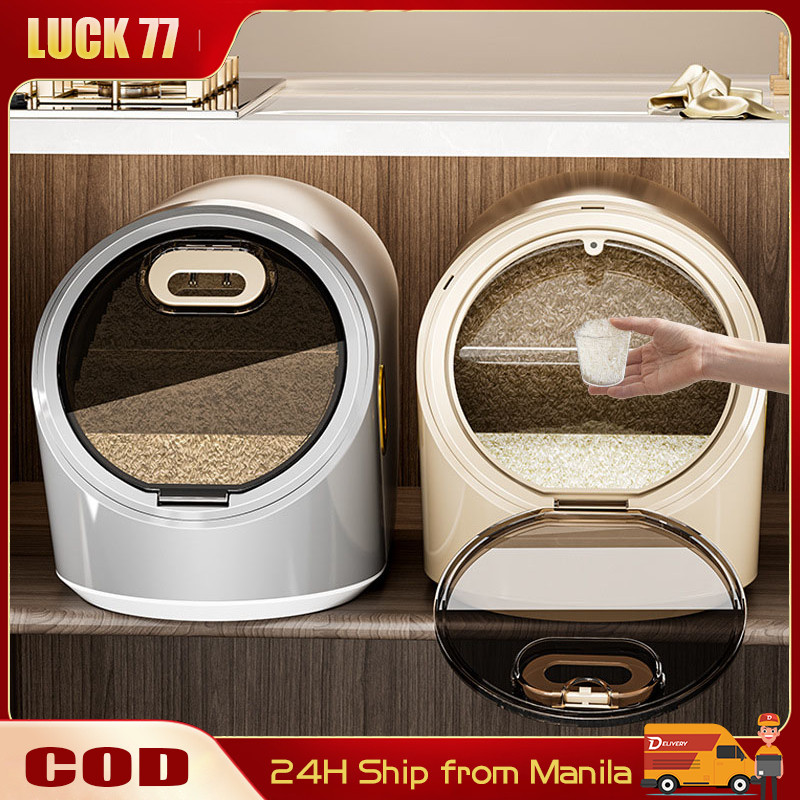 Rice Storage Container 10KG Airtight Rice Storage Bucket With Magnetic ...
