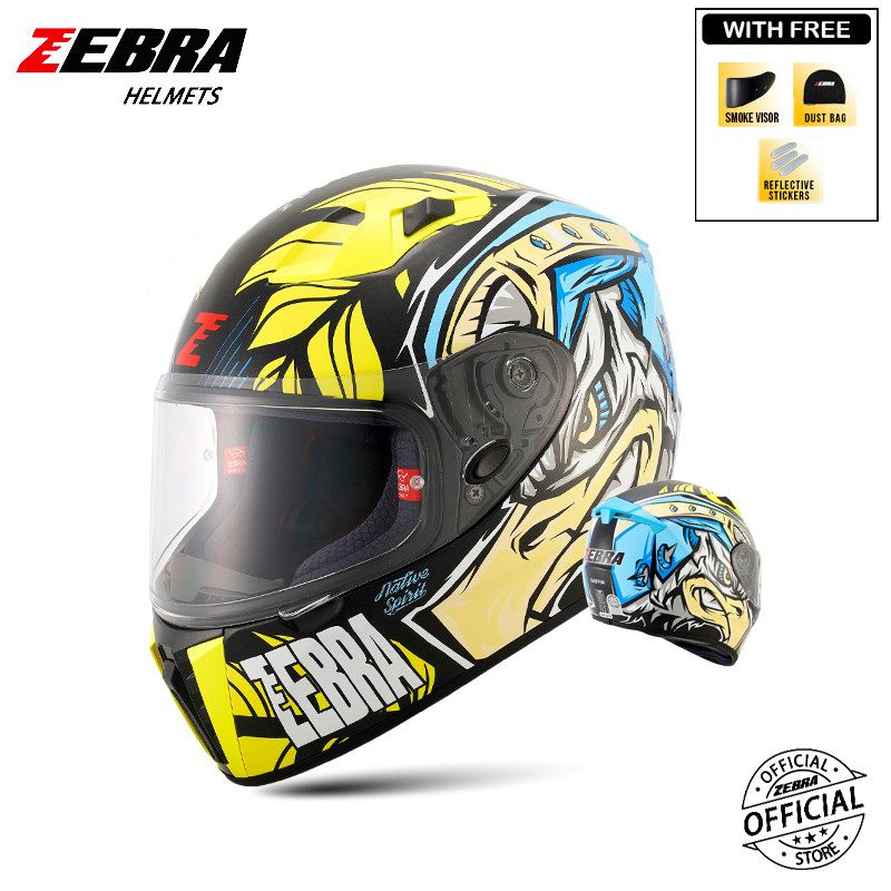 Zebra Helmet 779 Free Smoke visor Original Motorcycle Full Face Helmet ...