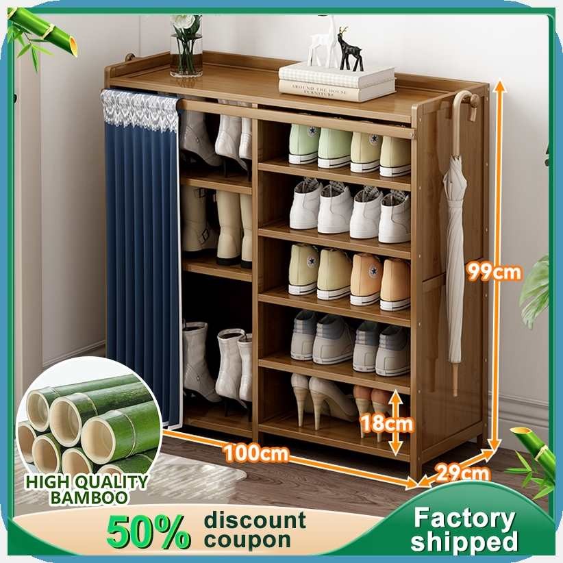 Bamboo|A-Shoe+m{Rack>d^Cabinet^mg/With^jD$Curtain/TY^Storage$pZ/Cabinet ...