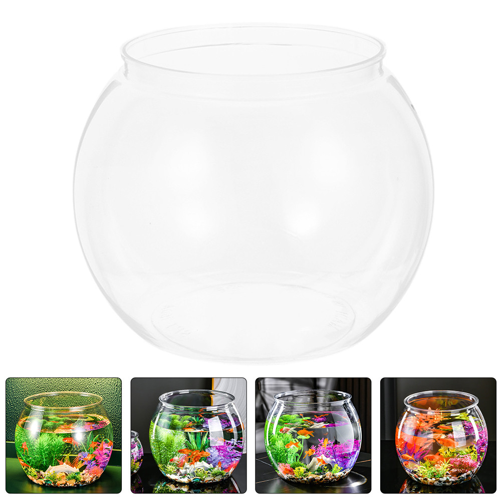 Fish Bowl Plastic Round Fish Bowl Unbreakable Vases Bowls Fish Tank