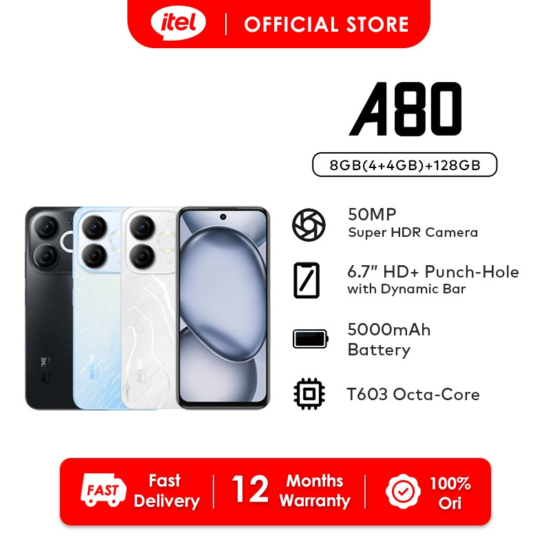 itel A80 RAM 4GB+128GB 5000mAh 6.7