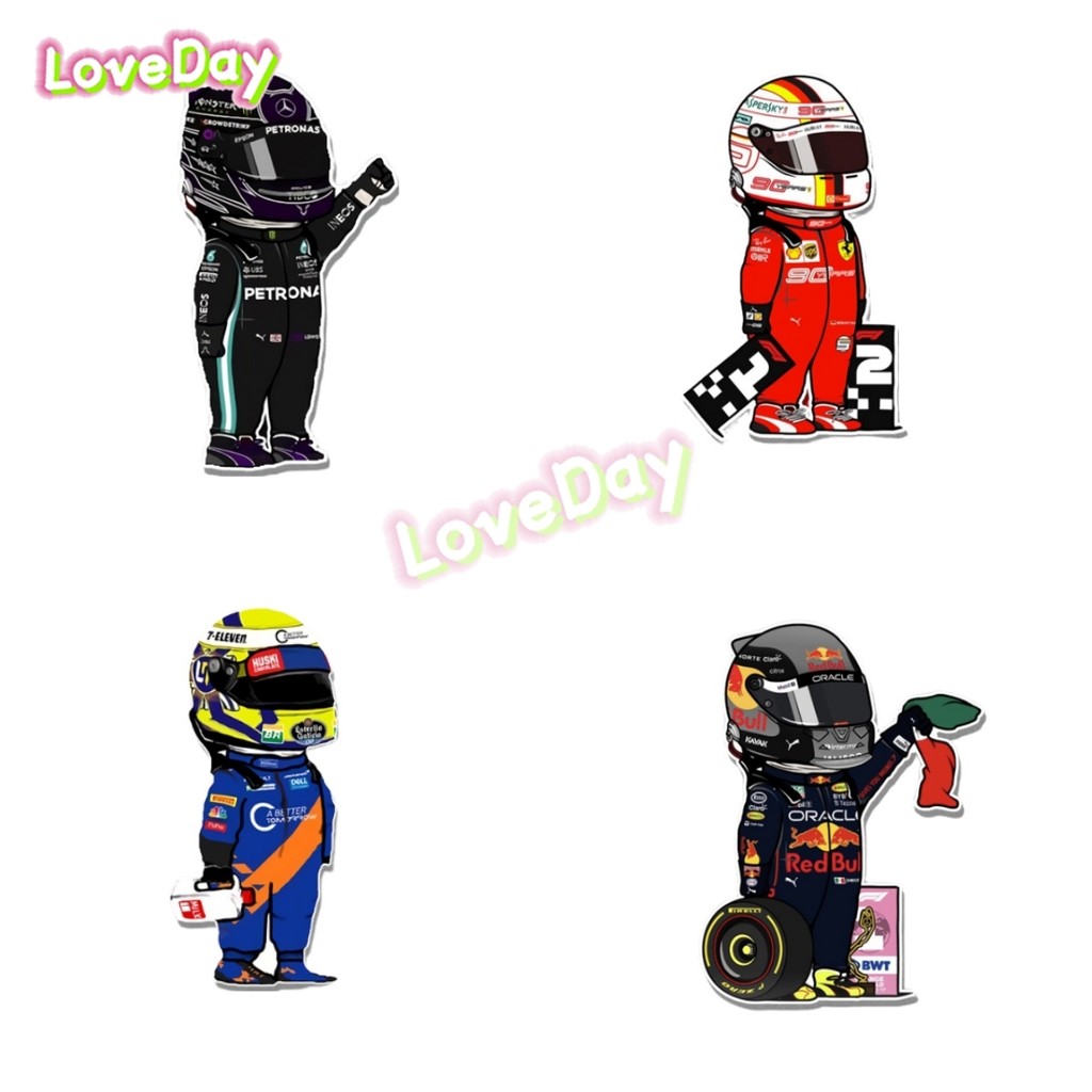 F1 Racing Cartoon Racer Sticker Motorcycle Sticker Vinyl Waterproof ...