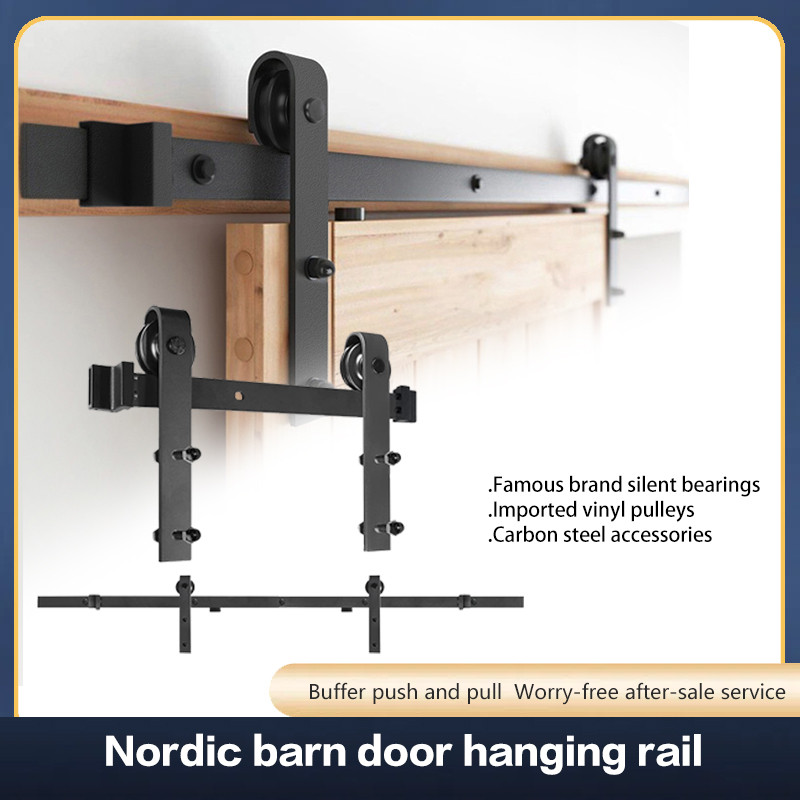 Solid Wood Barn Door Sliding Door Track Custom Kitchen Door Hanging ...
