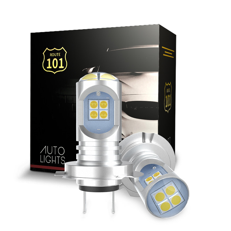 ⚜Route101 H7 LED Headlight Kit LED H7 Fog Lamp 6000K White 12V 24V Mini ...