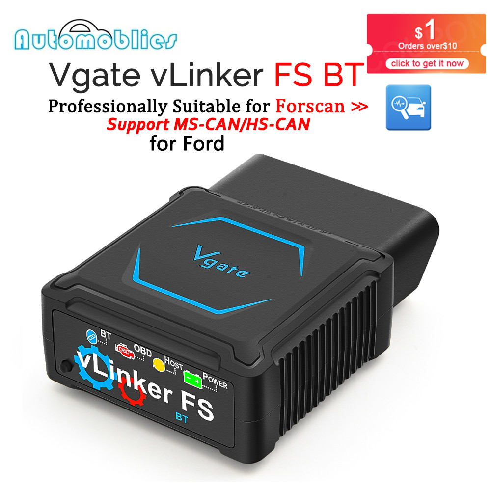 Vgate VLinker FS ELM327 Para Ford FORScan HS/MS-CAN USB ELM 327 OBDII OBD2 Ferramentas De Interface De Scanner De Diagnóstico Automotivo Mazda I.1081784660