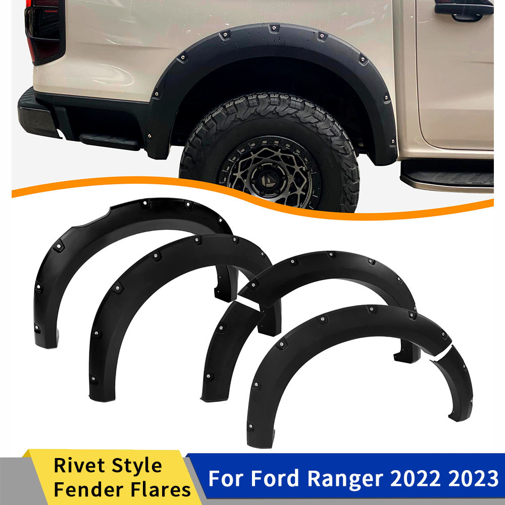 ⋛Rivet Style Wheel Arch Fender Flares For Ford Ranger Next Gen 2022 ...