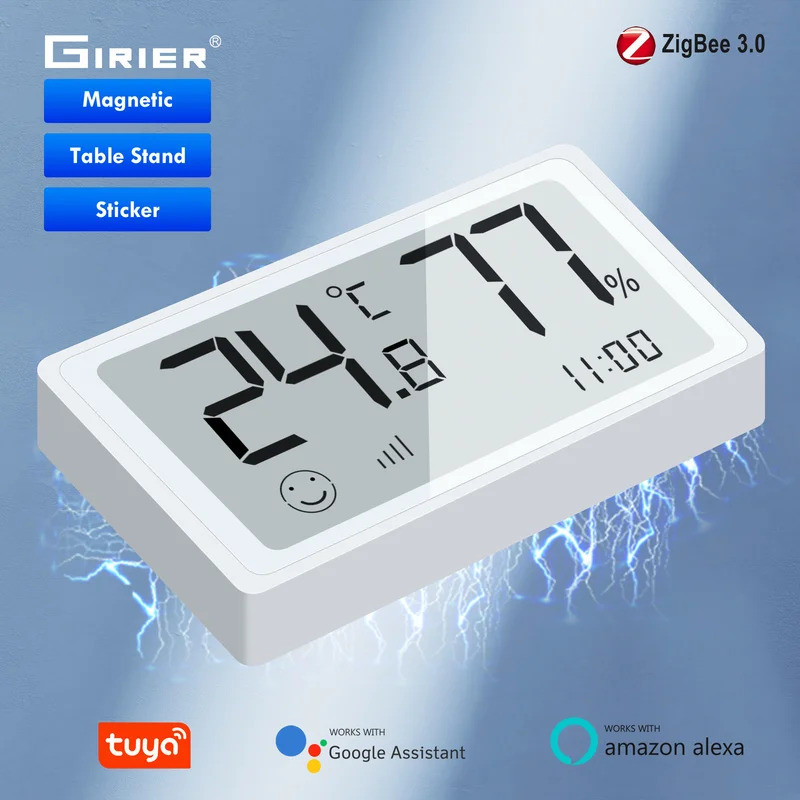 GIRIER Tuya Smart ZigBee Temperature and Humidity Sensor Digital ...