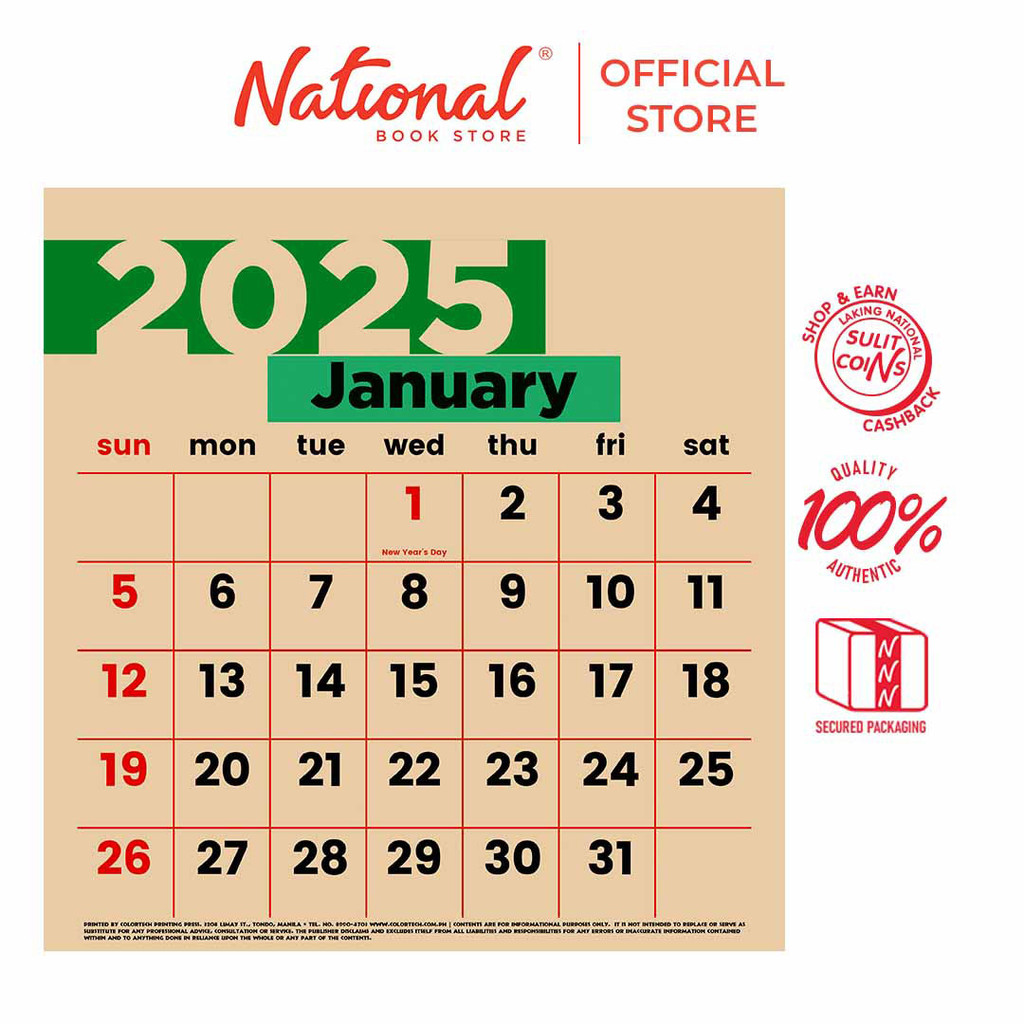 2025 Kraft Wall Calendar 11x17 inches 12 Sheets Home & Office