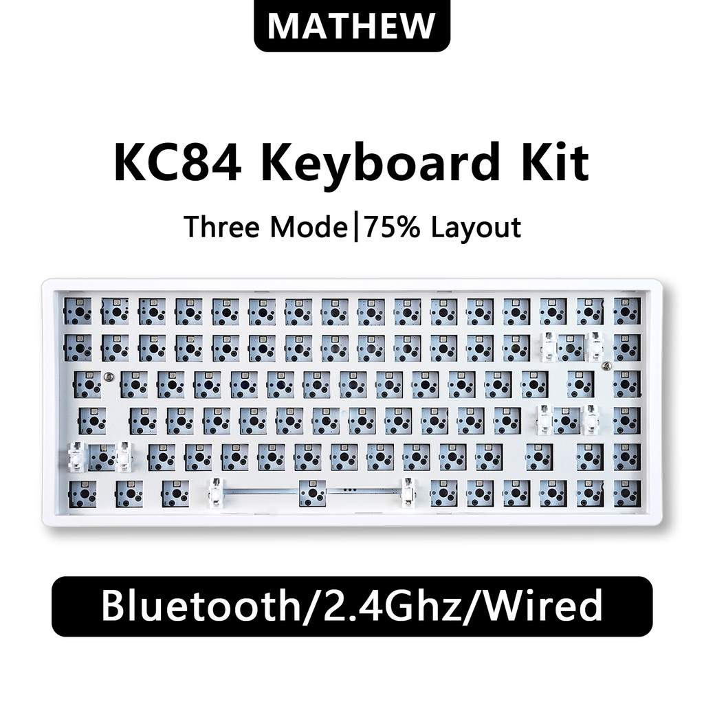 ⚡MATHEW KC84 Three Mode Wireless Mechanical Keyboard Barebone 84 Keys ...