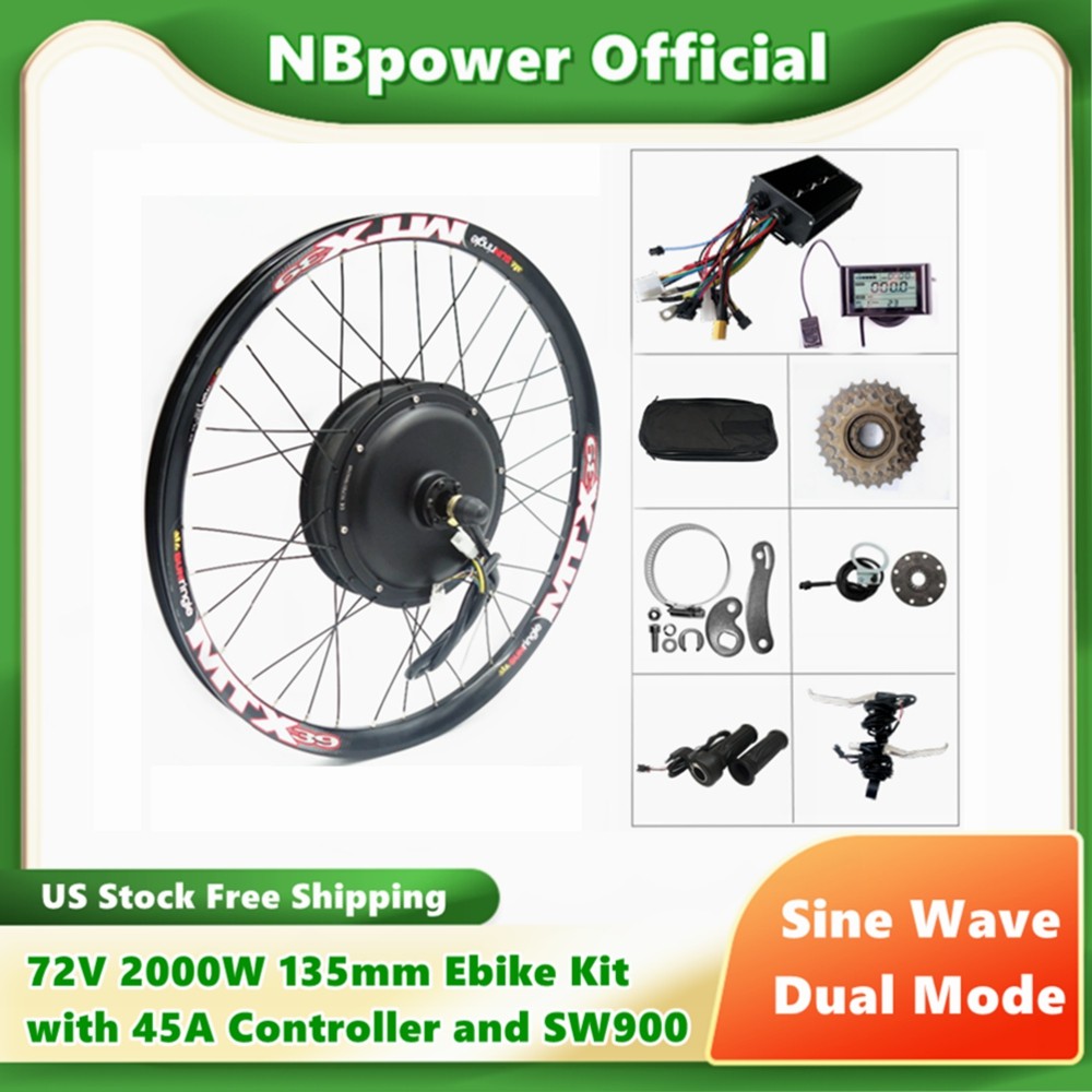 ☭NBpower US stock promotion 135mm Dropout 70-75km/h 72v 2000W Rear ...