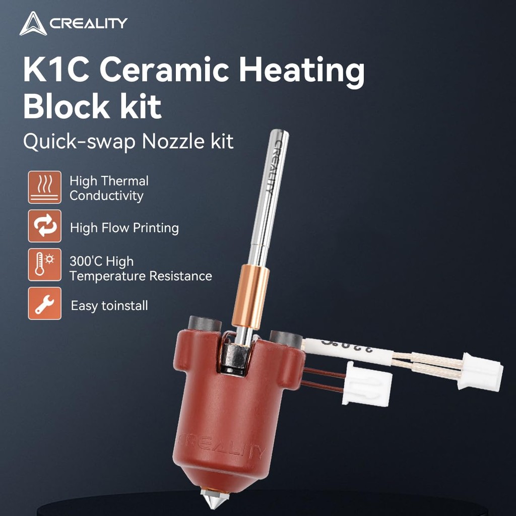 K1C Hotend Upgrade-Kit Mit Keramik-Heizblock & Schnellem Wechsel-Düsen-System – Für K1, K1 Max, K1C 3D-Drucker Bis 300°C Und 600 Mm/s