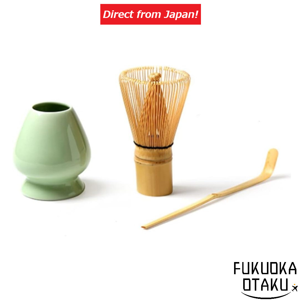 Matcha Thee Garde Set - Bamboe Chasen met Zwarte Houder - Essentiële
