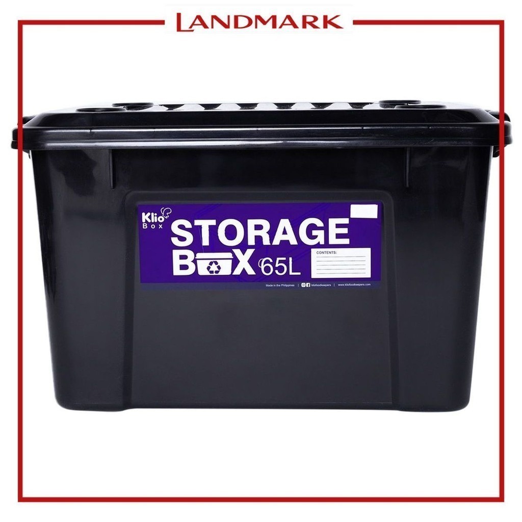Klio Storage Box With Wheels 65L - Black | Shopee Philippines