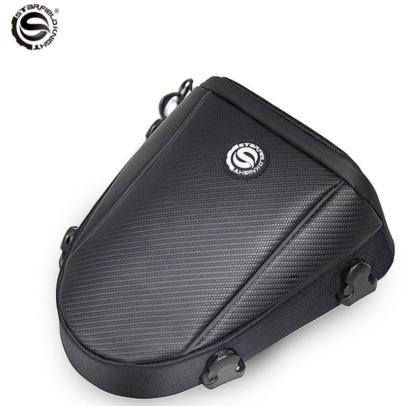 MJ MOTO 9L Black Motorcycle Tail Bag Back Seat Bags Cafe Racer Alforjas ...
