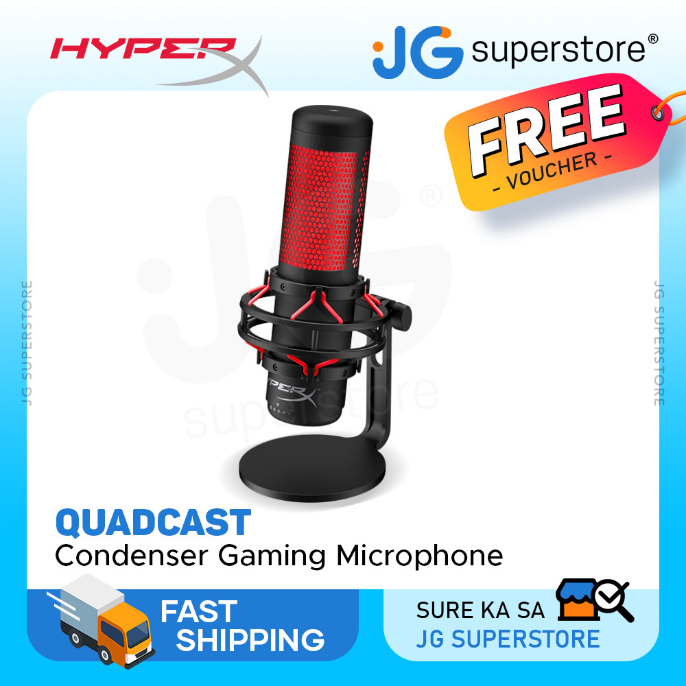 HyperX HX-MICQC-BK QuadCast, USB Condenser Gaming Microphone for PC ...
