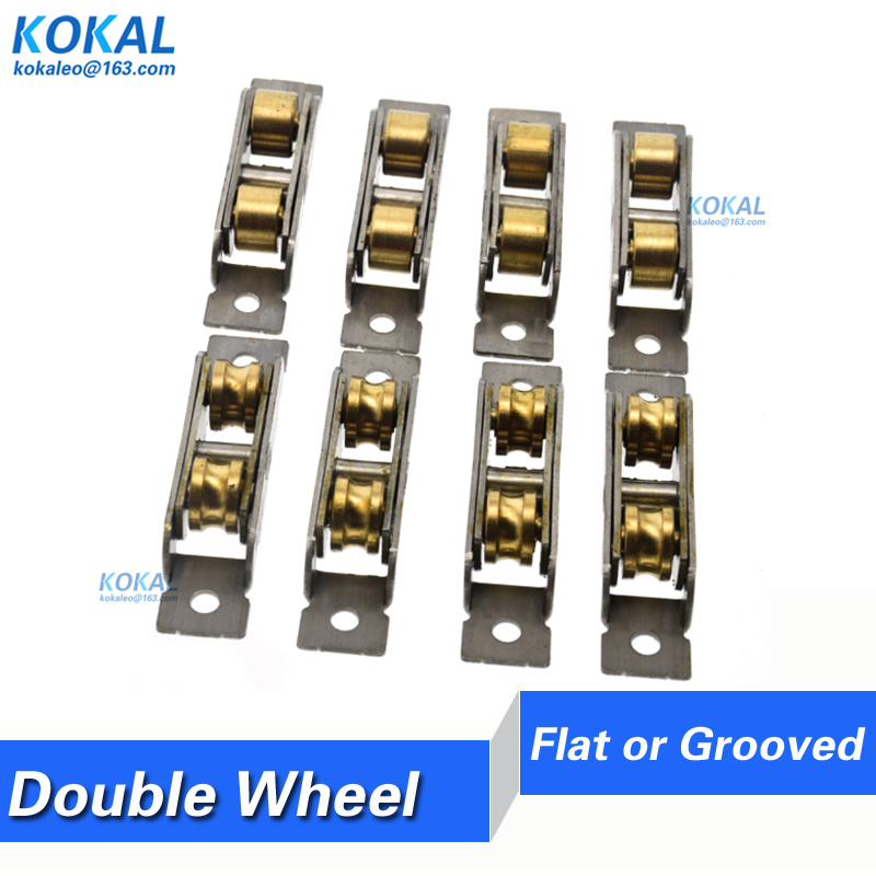 77/88 series u groove flat type plastic window door double brass roller