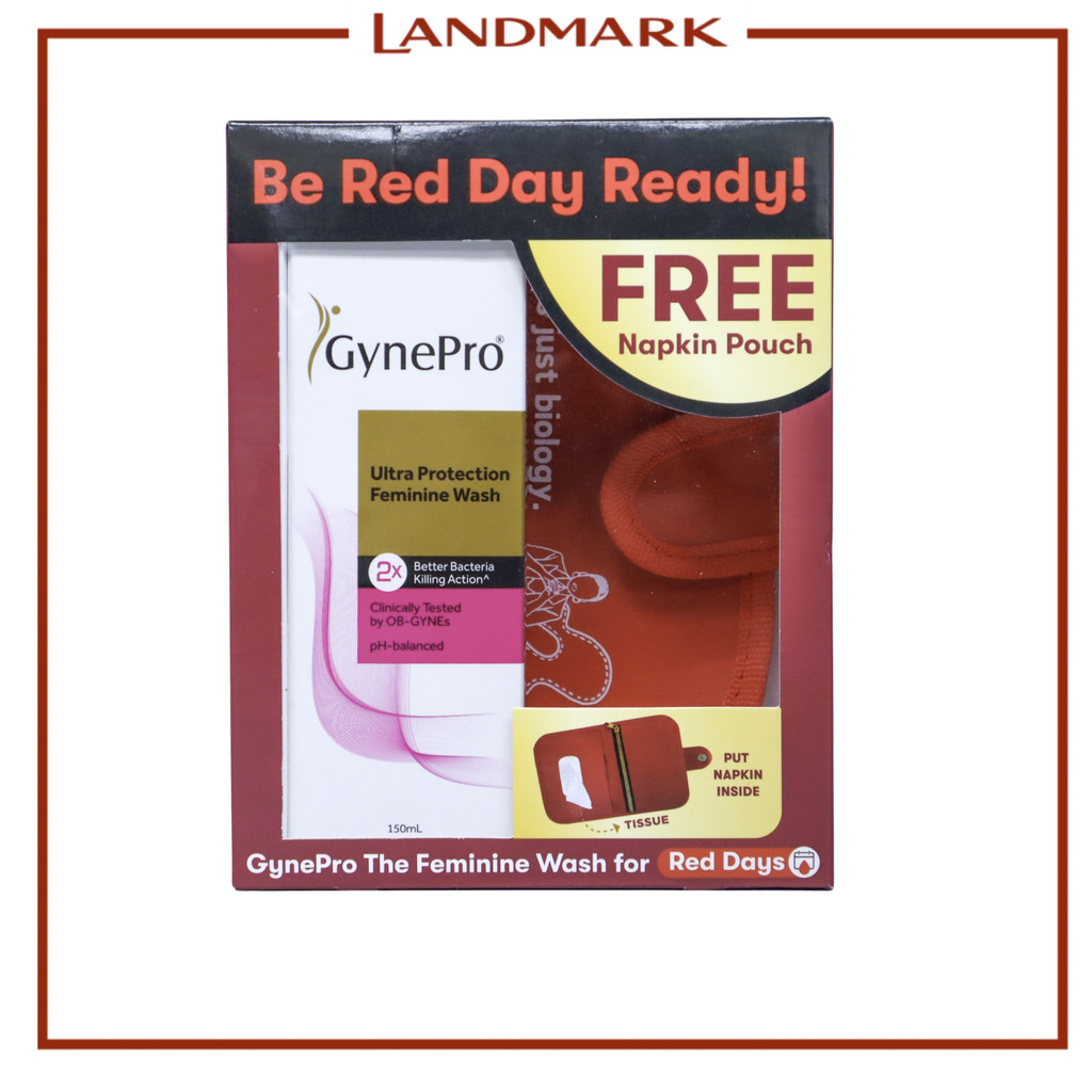 GynePro Ultra Protection Feminine Wash 150ml with Free Napkin Pouch ...