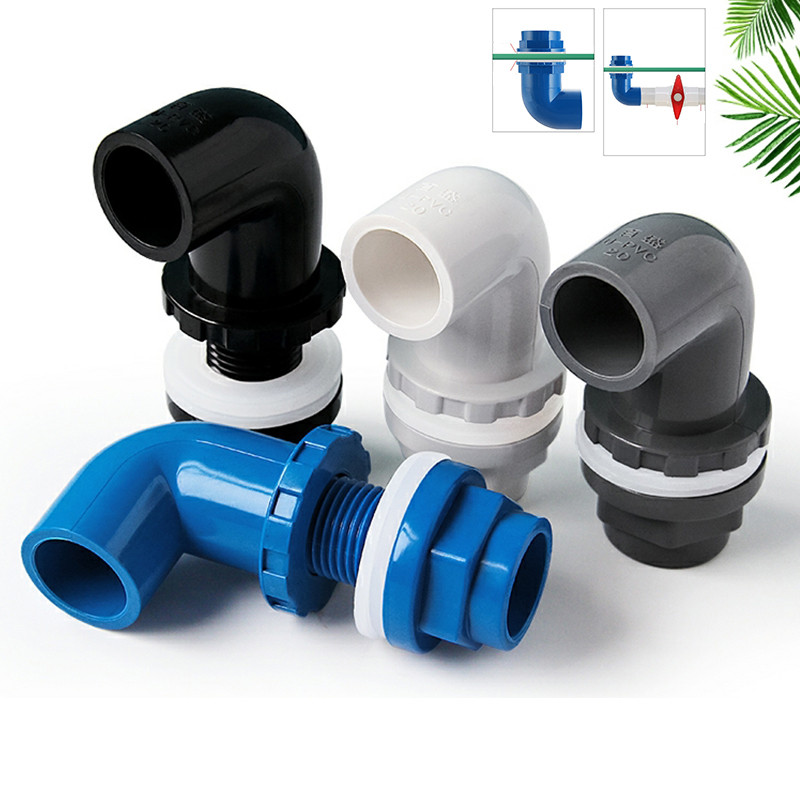 I.D20~50mm PVC Aquarium 90° Elbow Drainage Connector Fish Tank Overflow ...