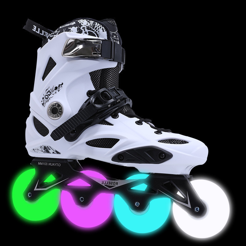 Original ROSELLE Inline Skates Shoes with 90A 76mm 80mm LED Flash Wheel ...
