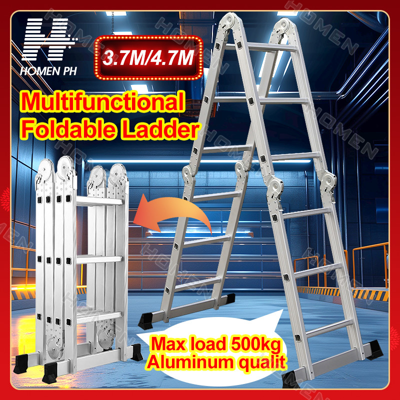 【3 Year Warranty】Aluminum Ladder Foldable Ladder Sturdy Heavy Duty ...