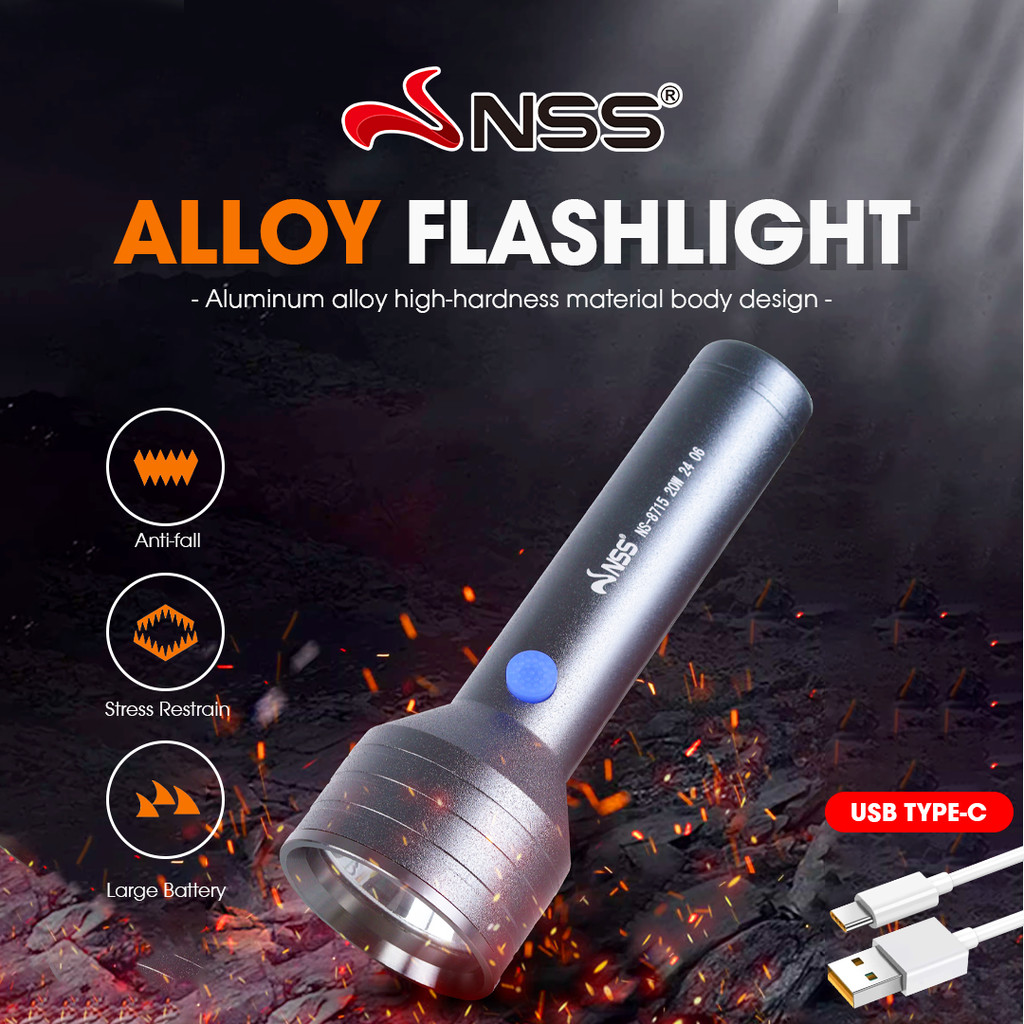 NSS strong light zoom flashlight Outdoor multi-function portable ...