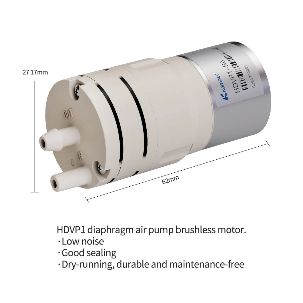 Kamoer 1L/min HDVP1 Diaphragm Vacuum Pump 6V 12V 24V Brushless Motor ...
