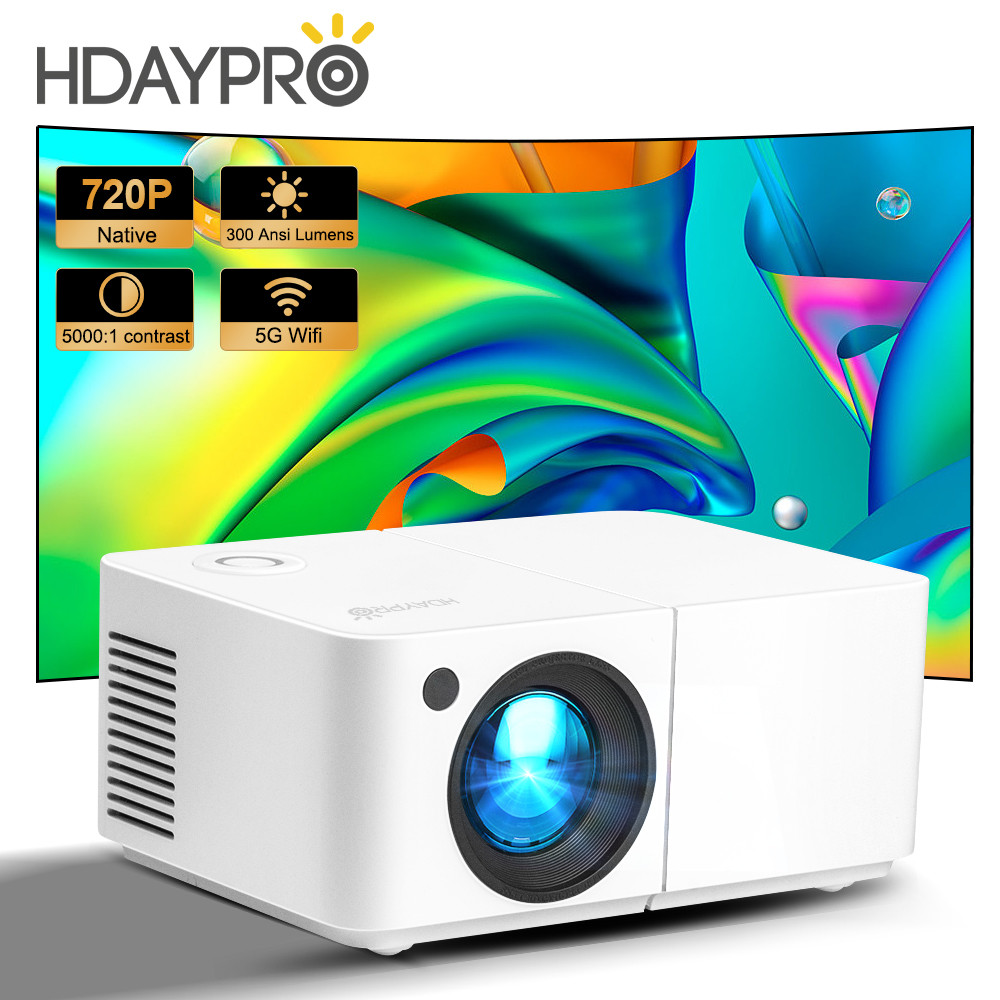 HDAYPRO Portable Mini Projector HD300 for 1080P HD 4K Video WiFi ...