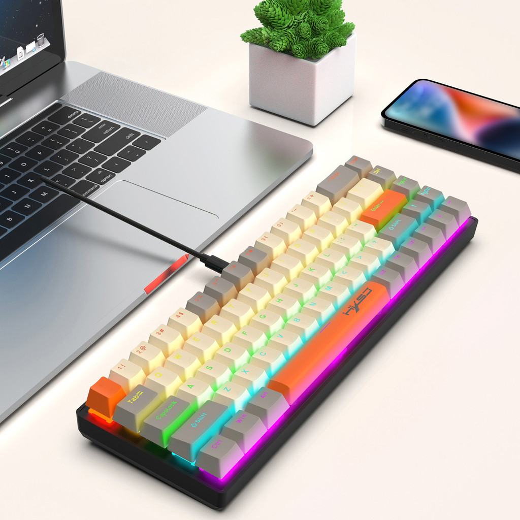 -HXSJ K88 Wired Mechanical Keyboard 68 Keys Blue Axis Multiple ...