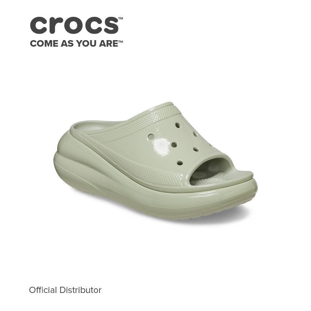 Crocs Classic Crush High Shine Slide in Plaster | Shopee Philippines