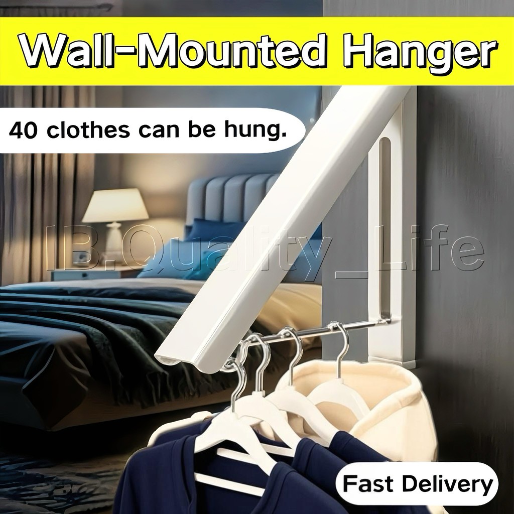 IB Instant Single Rail Space Saving Folding Clothes Hanger Drying Rack ...