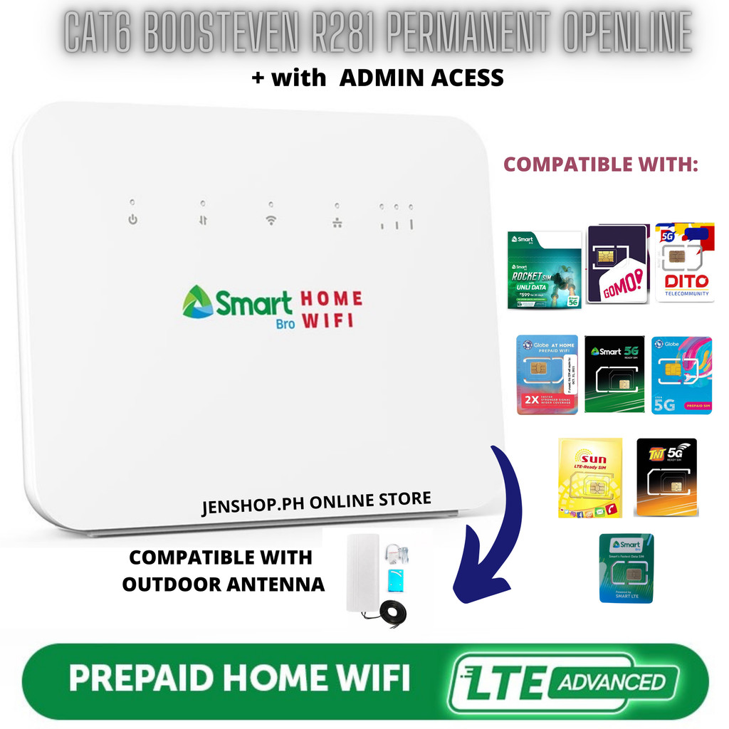 OPENLINE CAT6 BOOSTEVEN LTE ADVANCE R281&R291 WITH UNLI DATA | Shopee ...