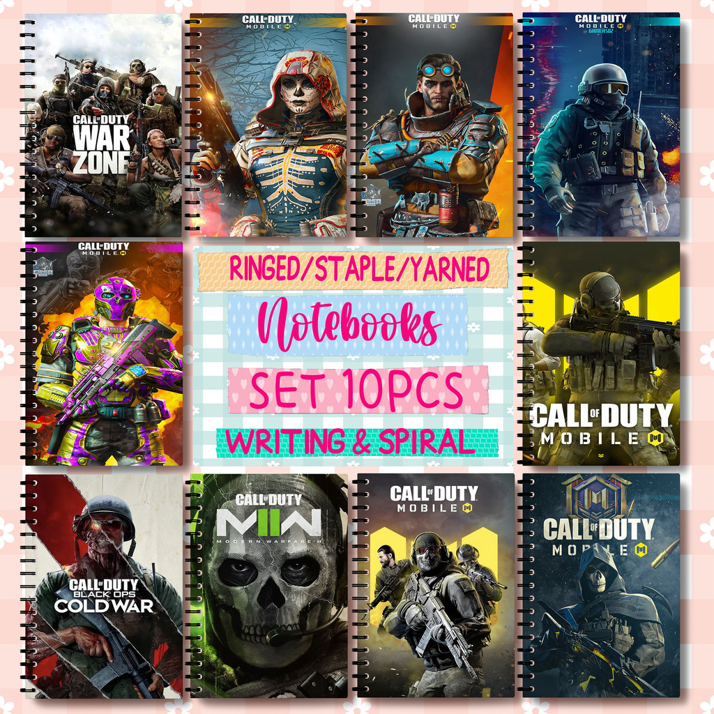 CALL OF DUTY/ MOBILE LEGENDS laminated top cover spiral notebook set of ...