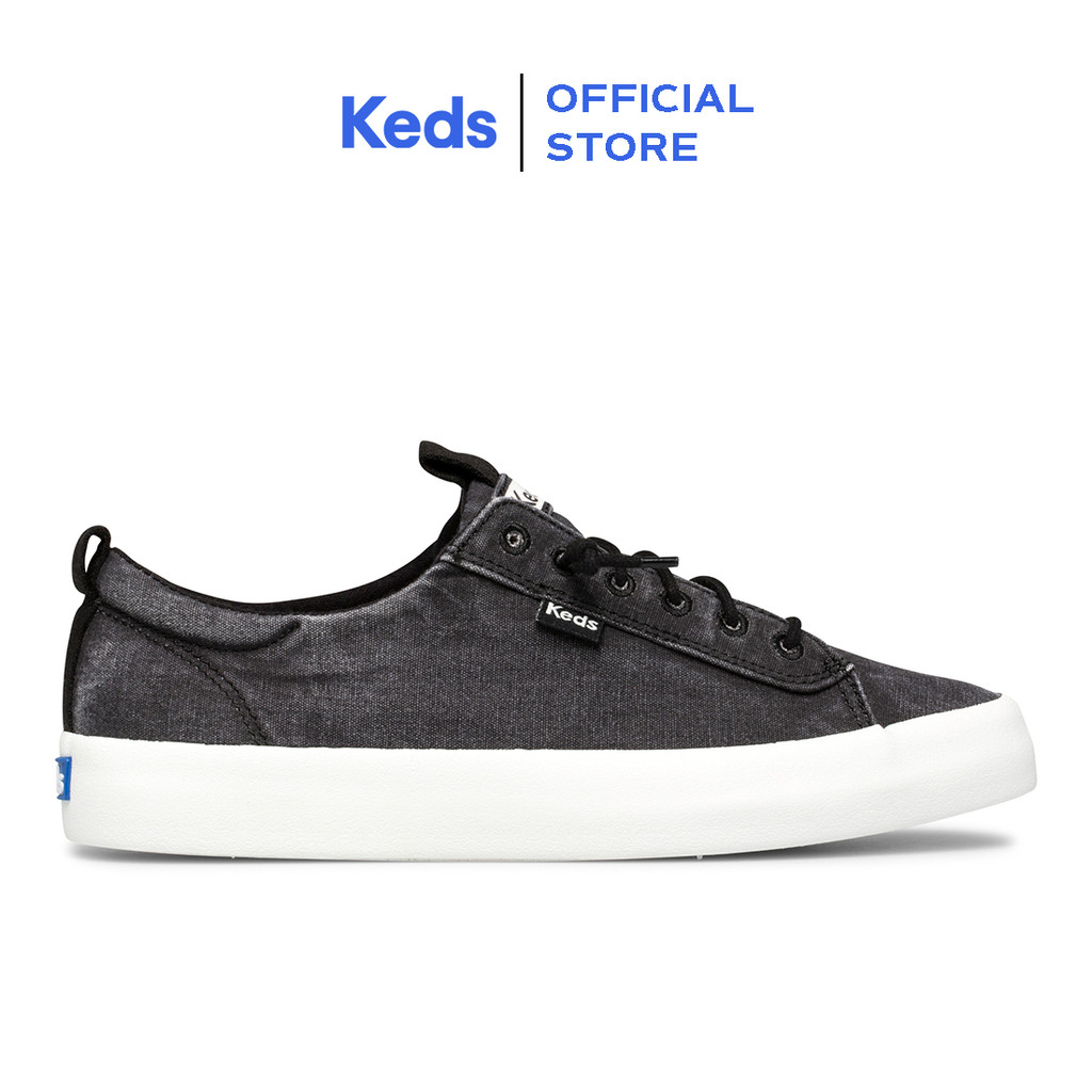 Keds Women's Kickback Canvas Washable Slip On Sneaker Black (WF66040